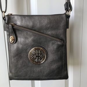 Grey cross body purse